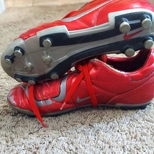 Nike red soccer cleats